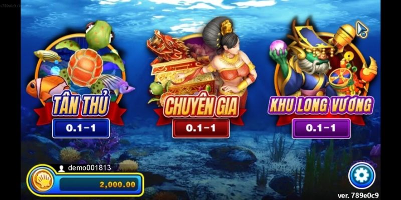 Bắn cá long vương cung cấp nhiều phòng game